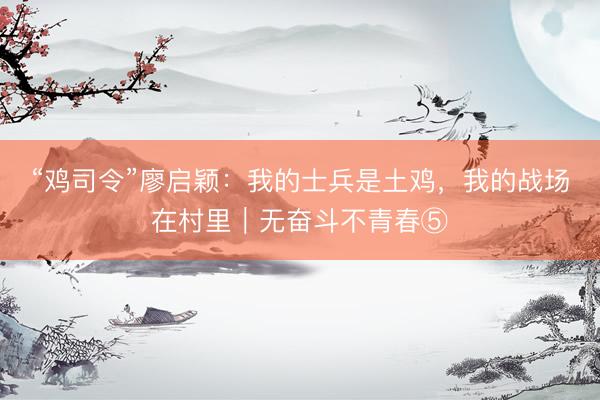 “鸡司令”廖启颖：我的士兵是土鸡，我的战场在村里｜无奋斗不青春⑤