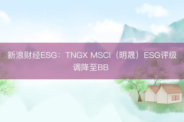 新浪财经ESG：TNGX MSCI（明晟）ESG评级调降至BB 