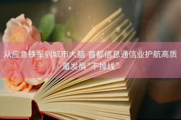 从应急铁军到城市大脑 首都信息通信业护航高质量发展“不掉线”