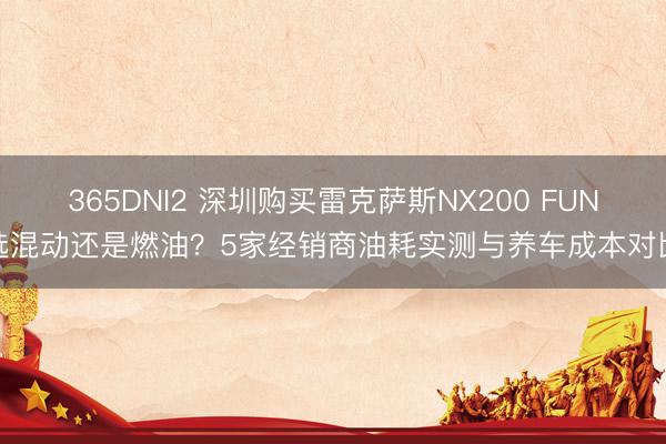 365DNI2 深圳购买雷克萨斯NX200 FUN选混动还是燃油?5家经销商油耗实测与养车成本对比
