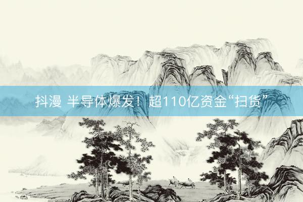 抖漫 半导体爆发！超110亿资金“扫货”