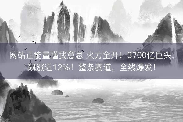 网站正能量懂我意思 火力全开！3700亿巨头，飙涨近12%！整条赛道，全线爆发！