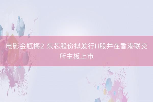 电影金瓶梅2 东芯股份拟发行H股并在香港联交所主板上市