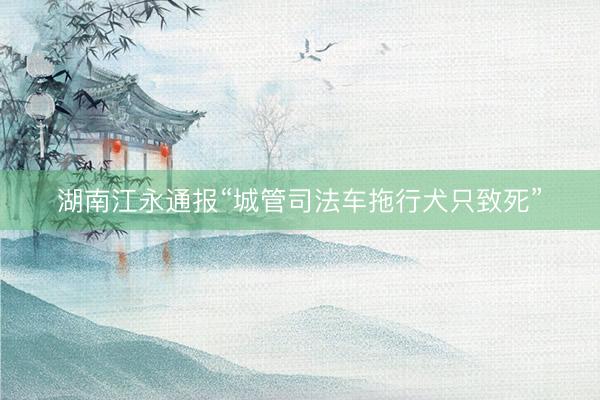 湖南江永通报“城管司法车拖行犬只致死”