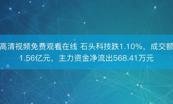 高清视频免费观看在线 石头科技跌1.10%，成交额1.56亿元，主力资金净流出568.41万元