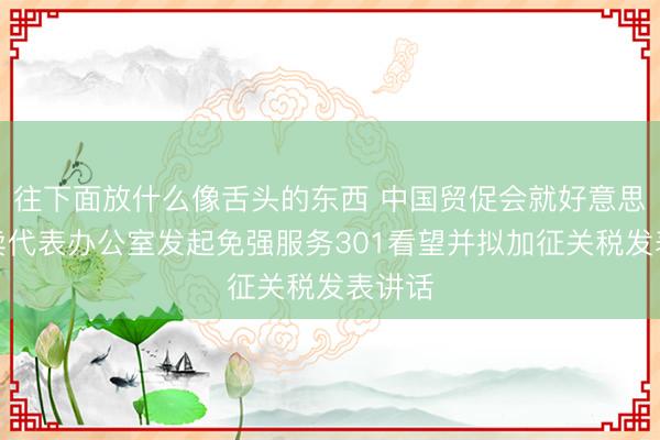 往下面放什么像舌头的东西 中国贸促会就好意思国买卖代表办公室发起免强服务301看望并拟加征关税发表讲话