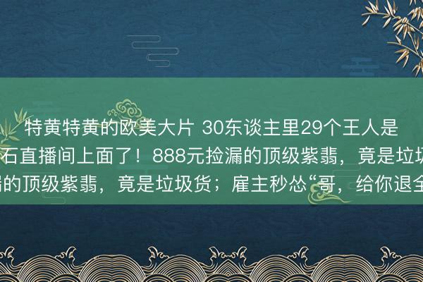 特黄特黄的欧美大片 30东谈主里29个王人是托儿！记者暗访翡翠原石直播间上面了！888元捡漏的顶级紫翡，竟是垃圾货；雇主秒怂“哥，给你退全款”