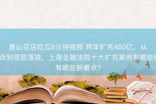 唐山花店吃瓜8分钟视频 两年扩充460亿，从一纸胜诉到现款落袋，上海金融法院十大扩充案例有哪些新看点？