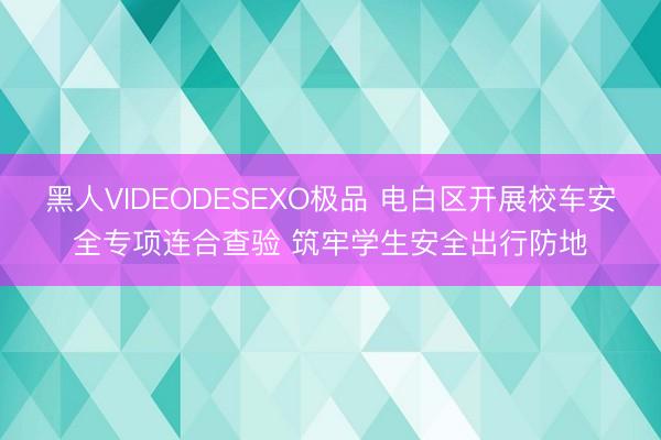 黑人VIDEODESEXO极品 电白区开展校车安全专项连合查验 筑牢学生安全出行防地