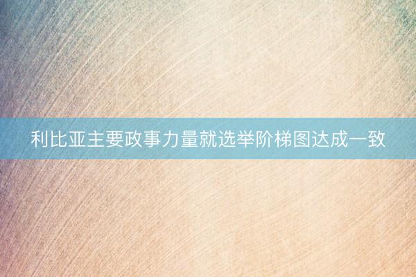 利比亚主要政事力量就选举阶梯图达成一致