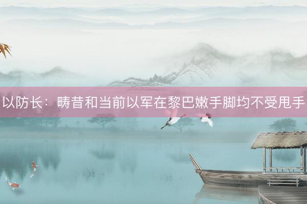 以防长：畴昔和当前以军在黎巴嫩手脚均不受甩手